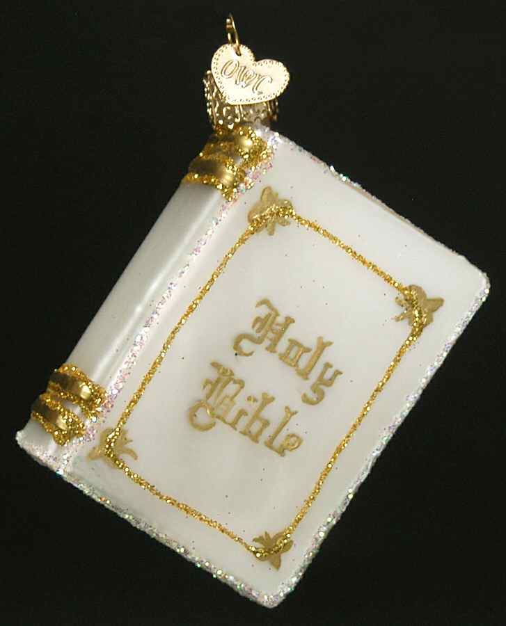 Religious Bible-White - No Box 85a by Old World Christmas (Newer)-1