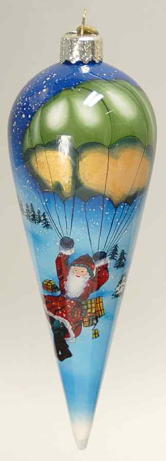 Inside Art Parachuting Santa - With Box Bx773 by Old World Christmas (Newer)-1