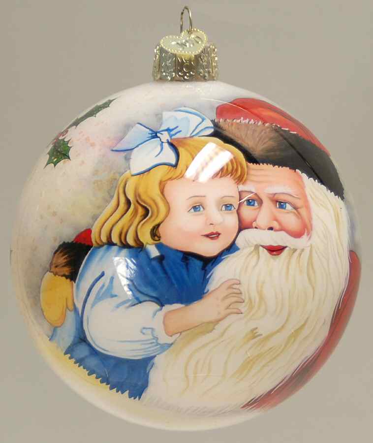 Inside Art Father Christmas With Sweetie Pie - With Box Bx785 by Old World Christmas (Newer)-1