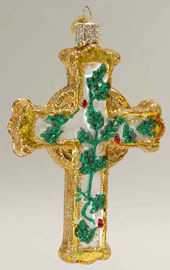 Religious Holly Cross - No Box by Old World Christmas (Newer)-1