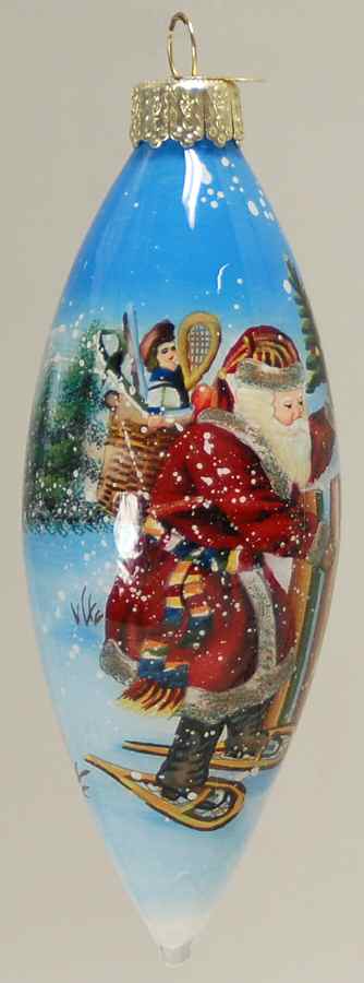 Inside Art Santa On Snowshoes - With Box Bx720 by Old World Christmas (Newer)-1