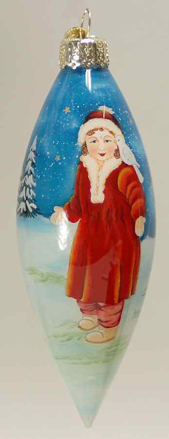 Inside Art Winter Girl With Dove - No Box by Old World Christmas (Newer)-1