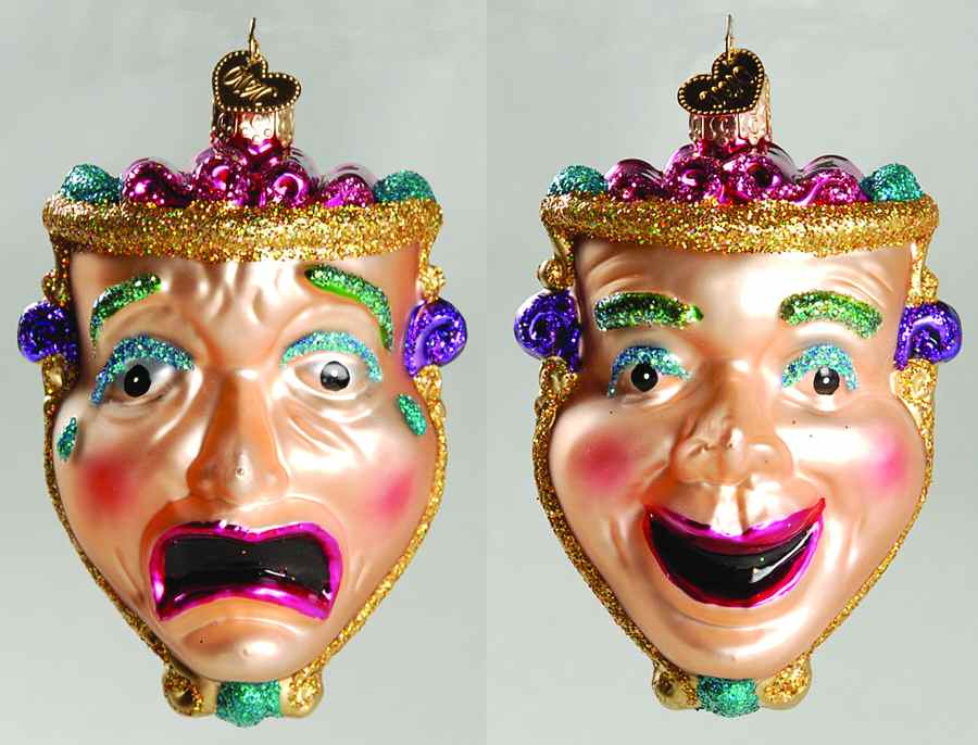 Arts & Entertainment Comedy & Tragedy - No Box by Old World Christmas (Newer)-1