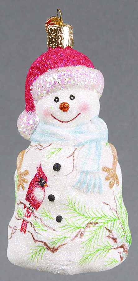 Snowmen Glistening Cardinal Snowman - No Box by Old World Christmas (Newer)-1