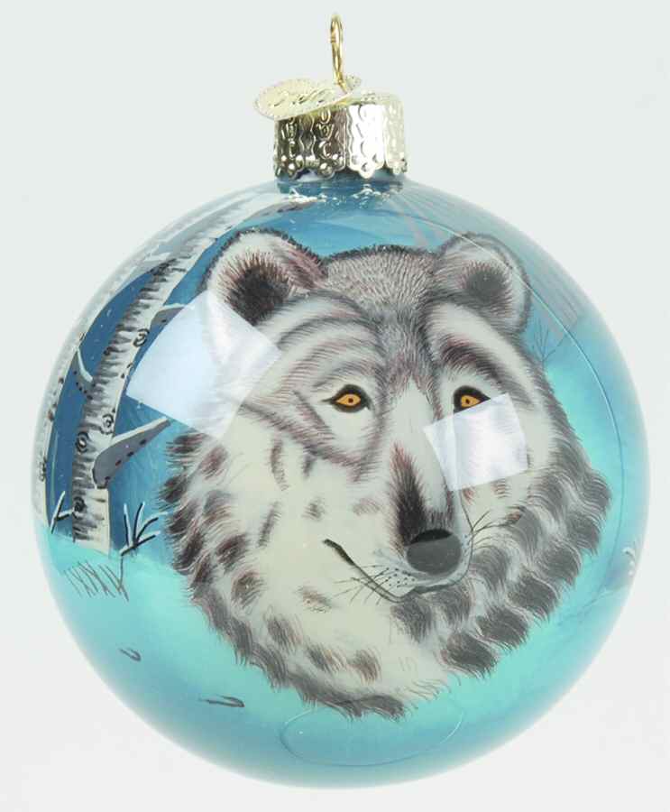 Inside Art Gray Wolf - Boxed by Old World Christmas (Newer)-1