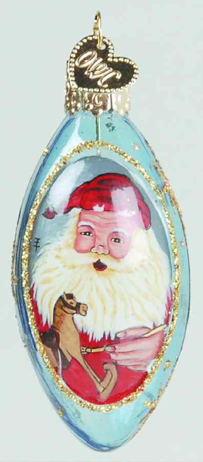 Inside Art Santa With Toy Rocking Horse - With Box Bx1719 by Old World Christmas (Newer)-1