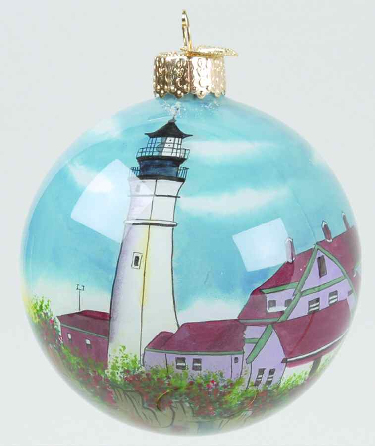 Inside Art-Lighthouses Portland Head Lighthouse - Boxed by Old World Christmas (Newer)-1
