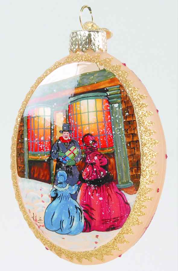 Inside Art Christmas Shoppers - With Box Bx963 by Old World Christmas (Newer)-1