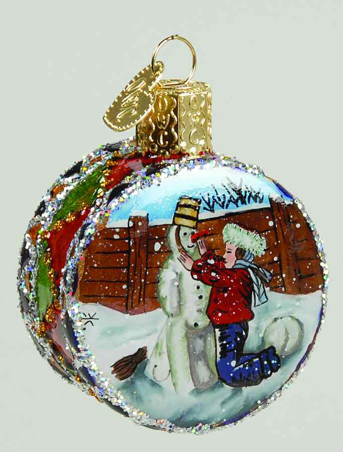 Inside Art Making A Snowman - With Box Bx1202 by Old World Christmas (Newer)-1