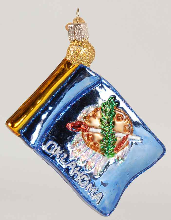 State Flag Ornaments Oklahoma State Flag - No Box by Old World Christmas (Newer)-1