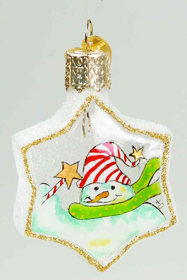 Inside Art Snowman On Star - With Box Bx1608 by Old World Christmas (Newer)-1