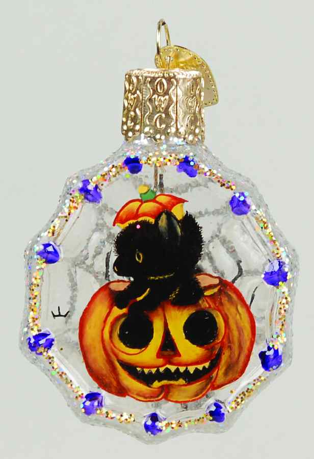 Inside Art-Halloween Fraidy Cat Spider Web - Boxed by Old World Christmas (Newer)-1