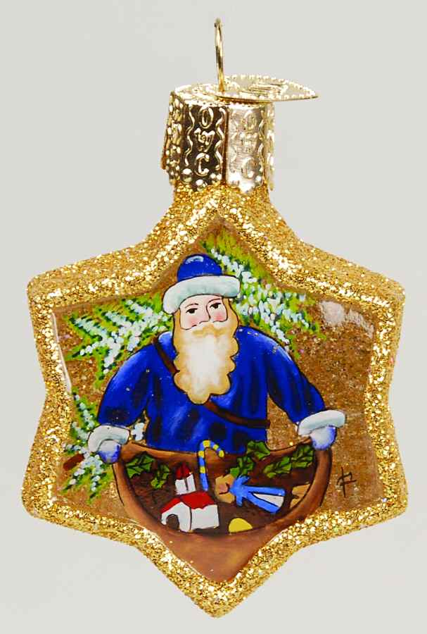 Inside Art Santa On Star - With Box Bx1609 by Old World Christmas (Newer)-1