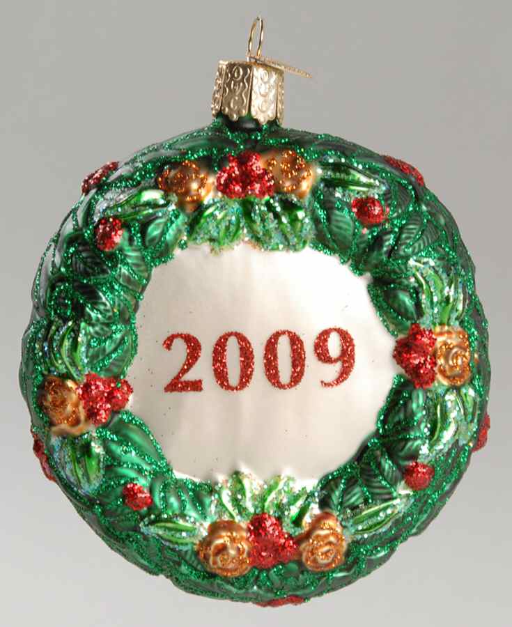 Dated Ornaments 2009 Holiday Wreath - No Box by Old World Christmas (Newer)-1