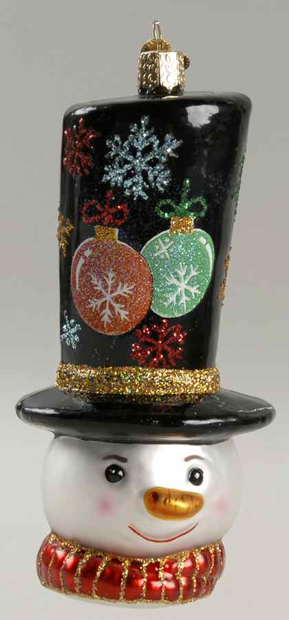 Snowmen Glistening Tip Top Snowman - No Box by Old World Christmas (Newer)-1