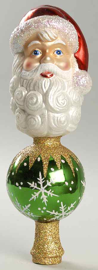 Tree Toppers Santa Head Tree Topper - Boxed by Old World Christmas (Newer)-1