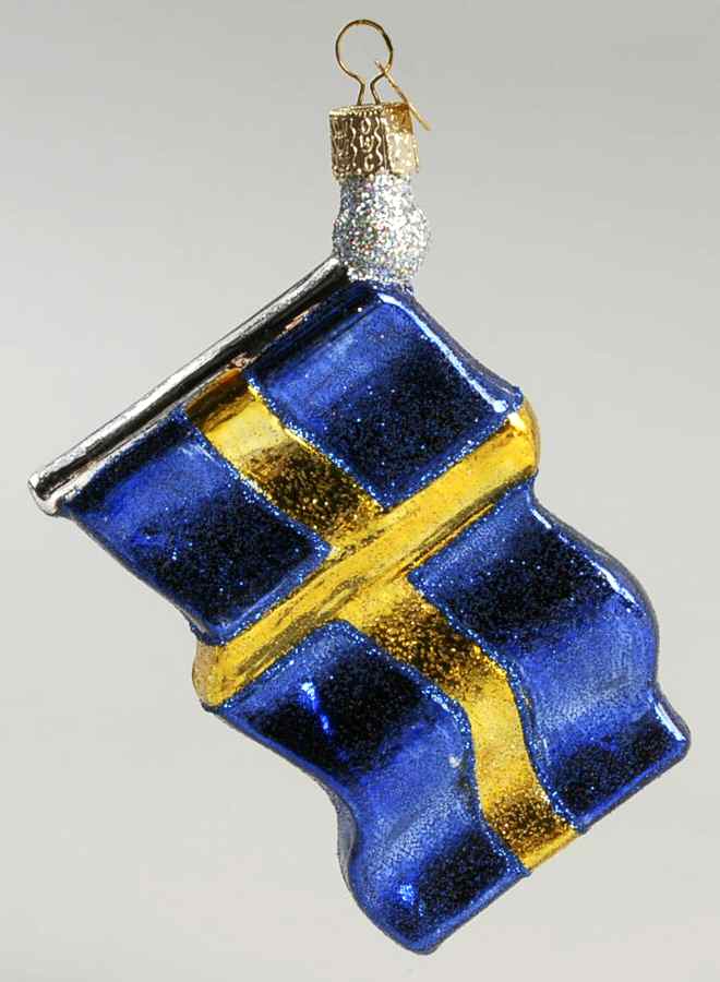 Flags of the World Swedish Flag - No Box by Old World Christmas (Newer)-1