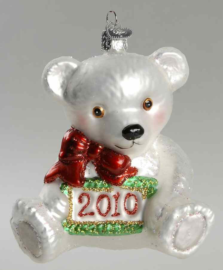 Dated Ornaments 2010 Teddy Bear - No Box by Old World Christmas (Newer)-1