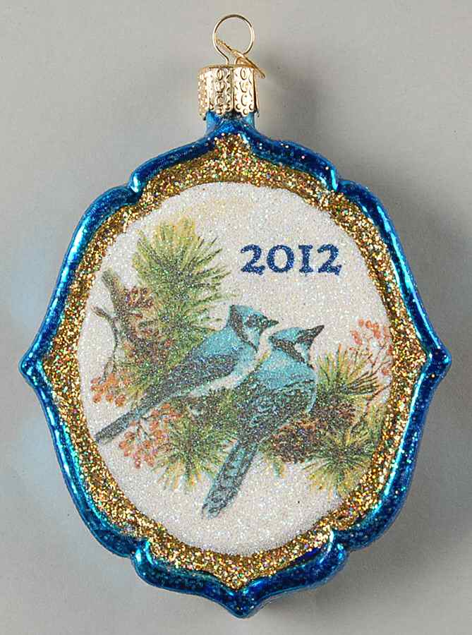 Dated Ornaments 2012 Glistening Blue Jays - Nb693, No Box by Old World Christmas (Newer)-1
