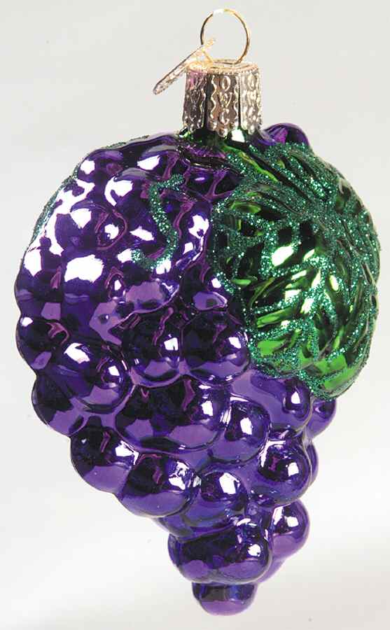 Fruits & Vegetables Purple Grapes-Glossy - No Box by Old World Christmas (Newer)-1