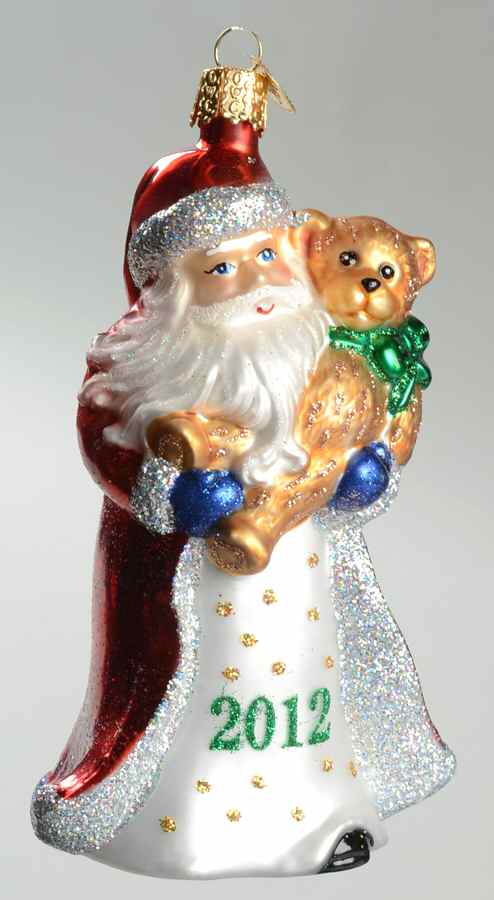 Dated Ornaments 2012 Santa With Teddy - No Box by Old World Christmas (Newer)-1