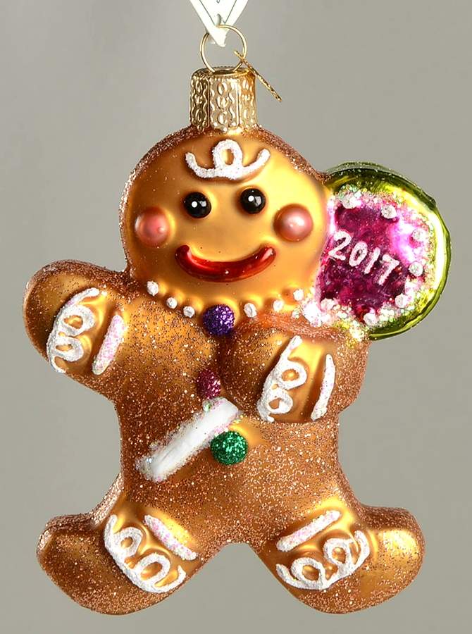 Dated Ornaments 2017 Gingerbread Cookie - No Box by Old World Christmas (Newer)-1