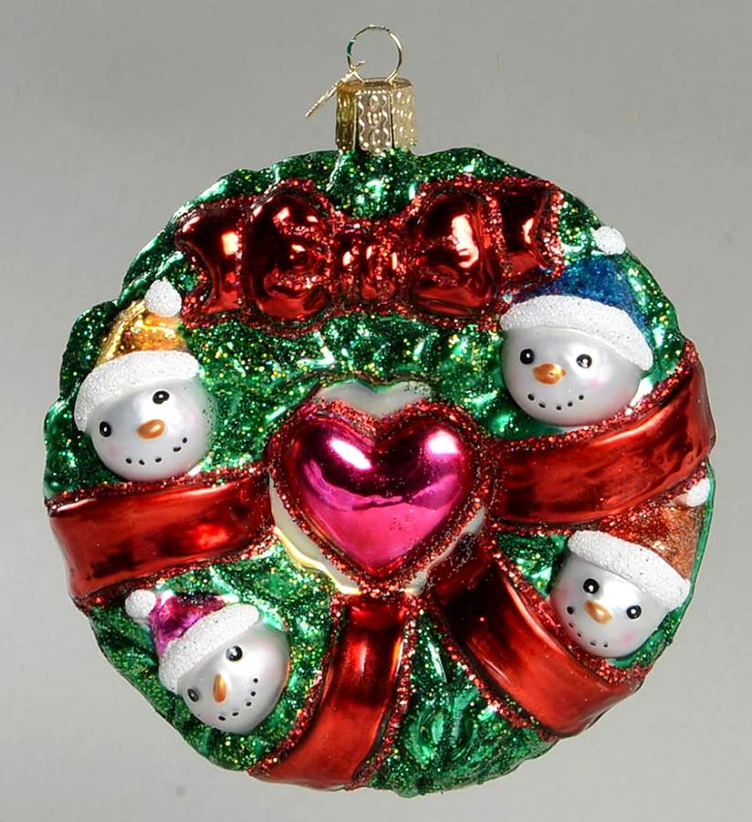 Snowmen Snowman Family Wreath - No Box by Old World Christmas (Newer)-1