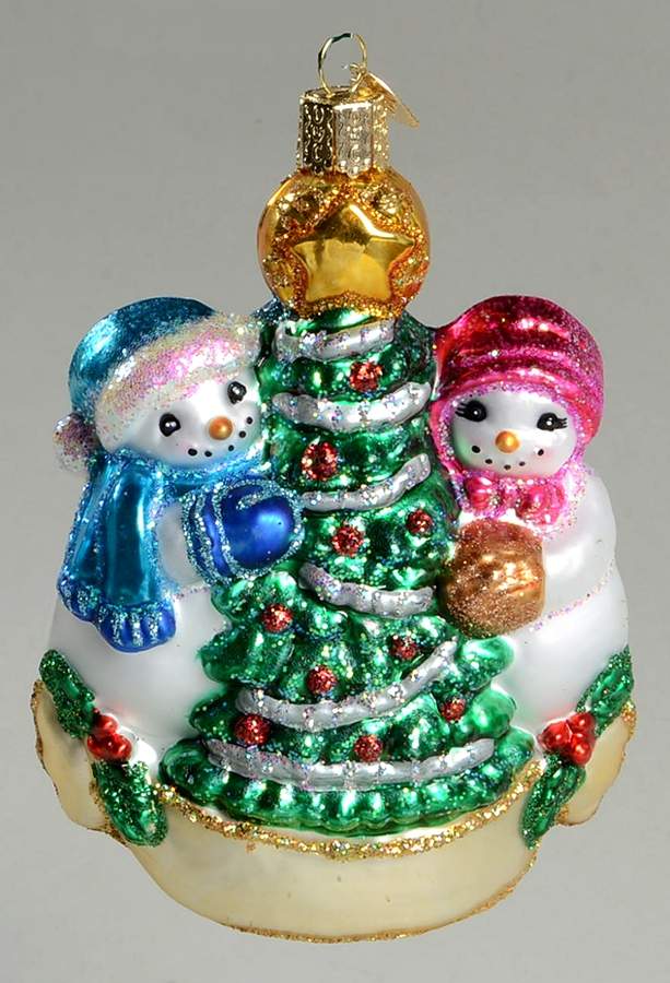 Snowmen Snowman Christmas Couple - No Box by Old World Christmas (Newer)-1