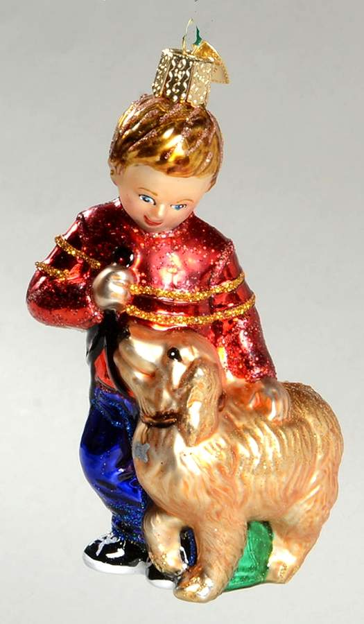 People Boy With Dog - No Box by Old World Christmas (Newer)-1