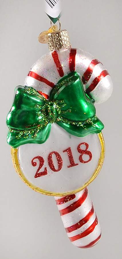 Dated Ornaments 2018 Candy Cane - No Box by Old World Christmas (Newer)-1