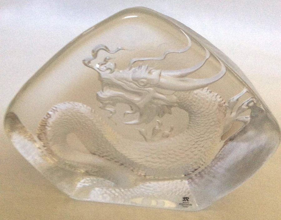 Mats Jonasson Crystal Paperweights Dragon - No Box by Mats Jonasson-1