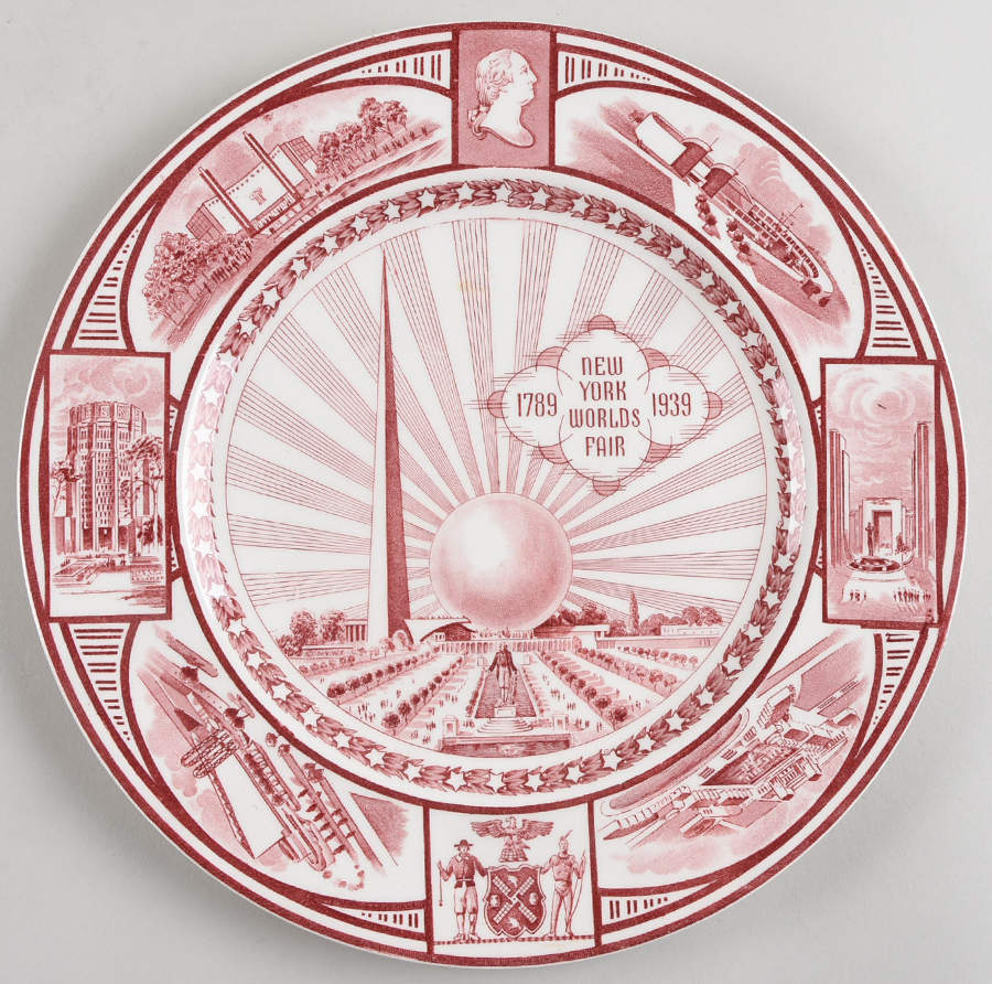Worlds Fair New York Worlds Fair-1789-1939-Red - No Box by J & G Meakin-1