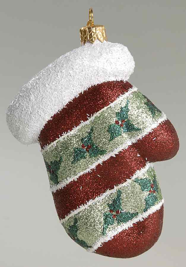 Marvelous Mittens Green Holly Striped Mitten - No Box by Mattarusky-1