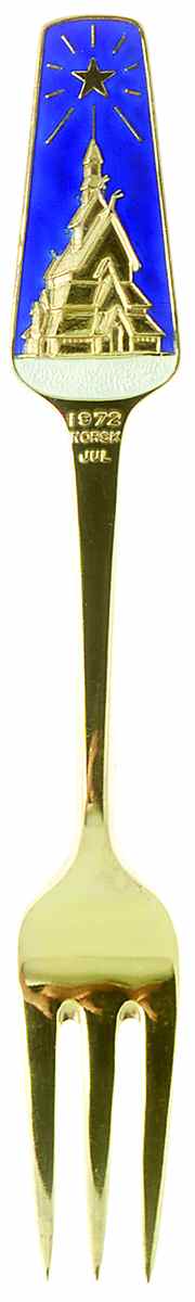 Marthinsen Christmas Fork Borgund Stave Church - No Box by T H Marthinsen Silver-1