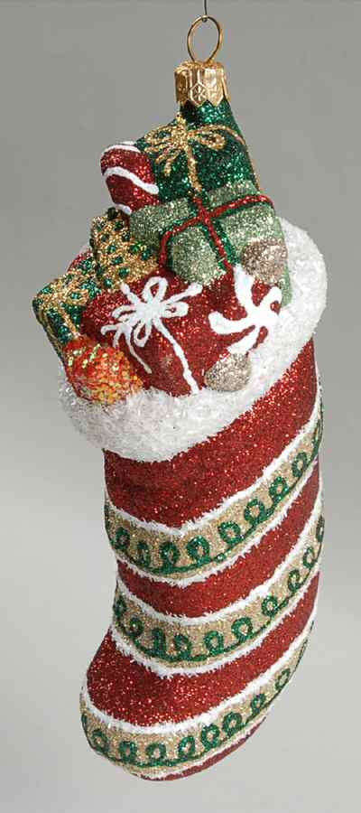 Mattarusky Ornaments Filled Stocking-Red Stripe - With Box by Mattarusky-1