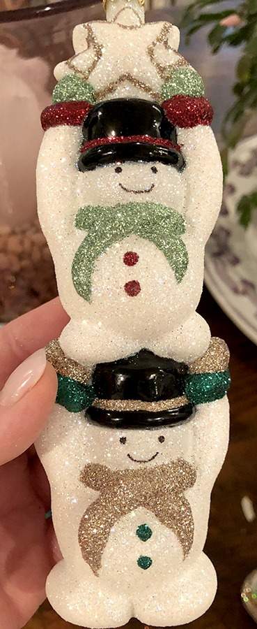 Snowpeople Stacked Snowman-Red/Green - No Box by Mattarusky-1