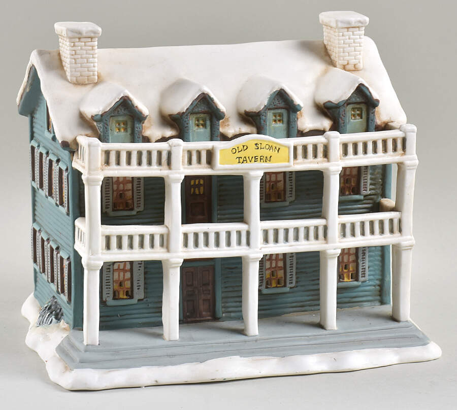 Currier & Ives Miniature Figurine Old Sloan Tavern - With Box by Museum of the City of New York-1