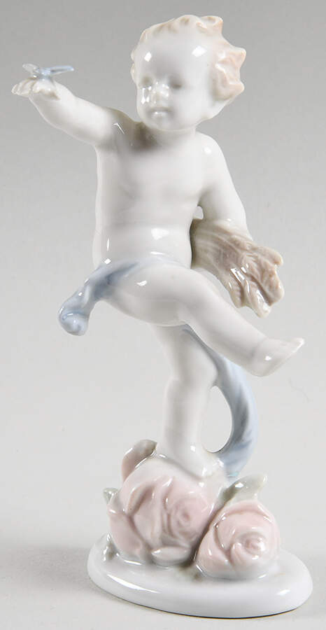 Four Seasons-Cherubs Spring-Cherub On Flowers - No Box by Metzler & Ortloff-1