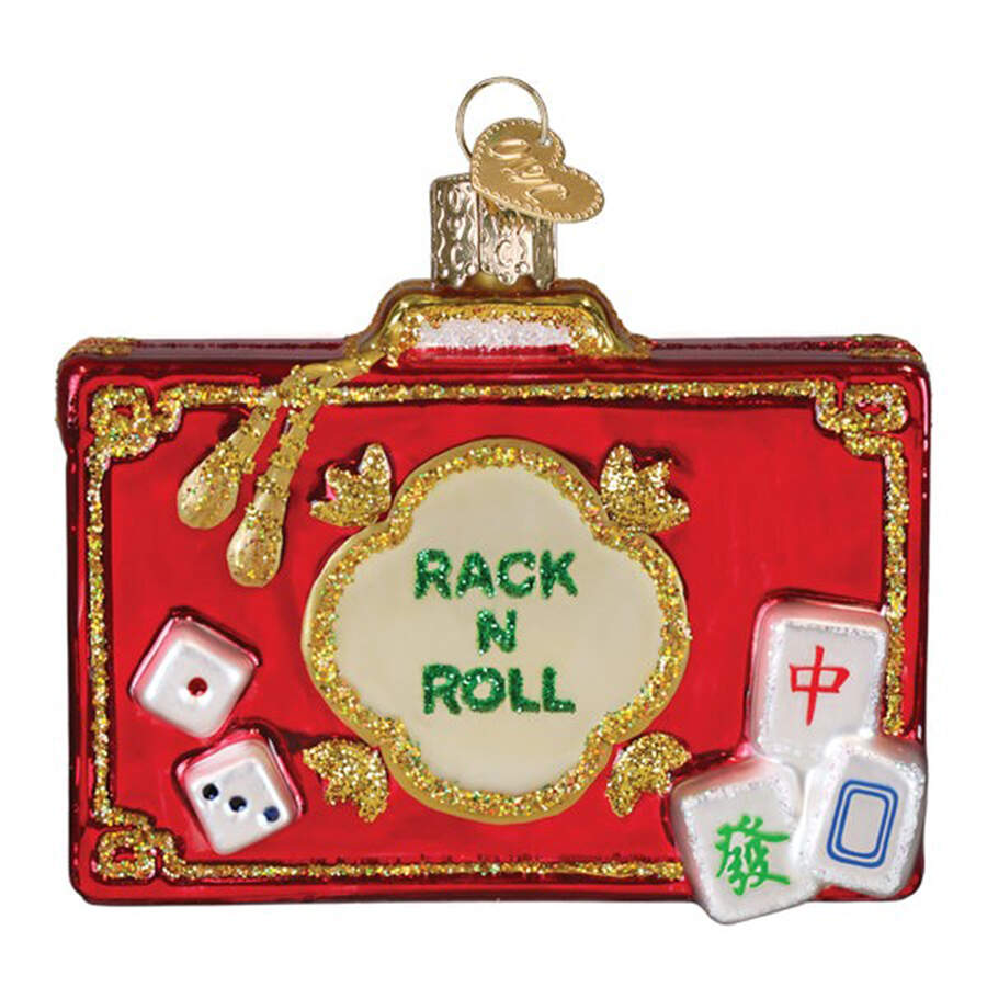 Fun and Games Rack N Roll Mahjong - No Box by Old World Christmas (Newer)-1