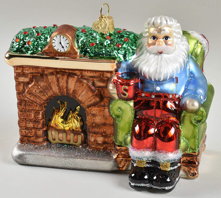 Sapphire Collection Santa At Hearth - No Box by Old World Christmas (Newer)-1