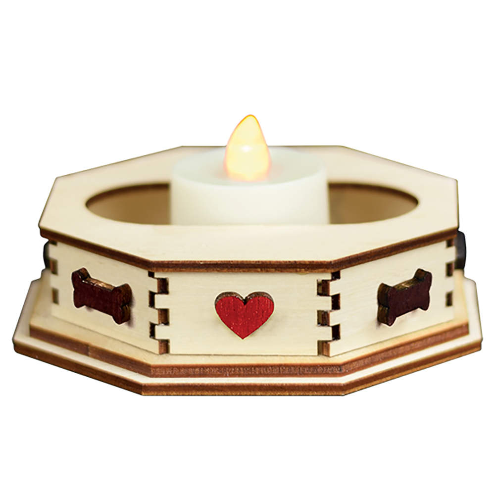 K9 Cottages Bone Tealight Display-Small - Boxed by Old World Christmas (Newer)-1