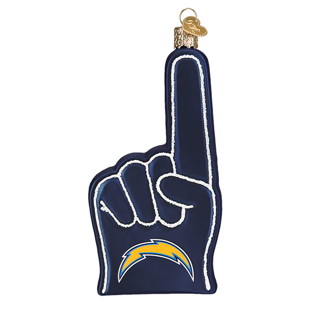 NFL Ornaments Los Angeles Chargers Foam Finger - Boxed by Old World Christmas (Newer)-1