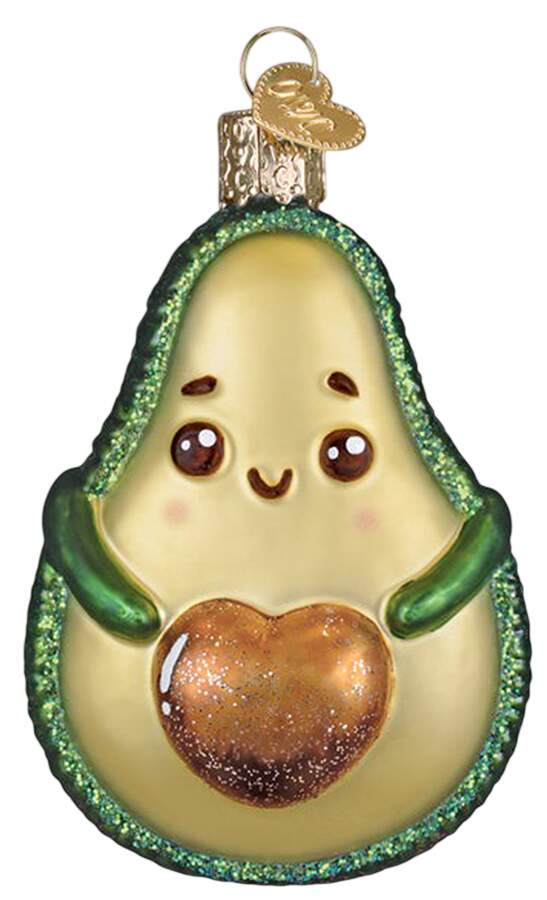 Fruits & Vegetables Happy Avocado - No Box by Old World Christmas (Newer)-1
