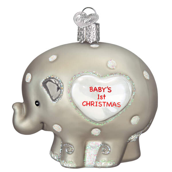 Baby Baby's First Elephant - No Box by Old World Christmas (Newer)-1