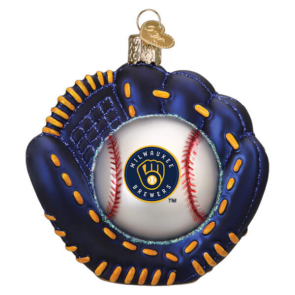 MLB Ornaments Mitt - Milwaukee Brewers - Boxed by Old World Christmas (Newer)-1