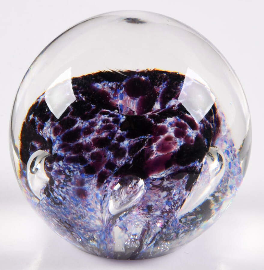 Millrace Glass Paperweights Purple Swirl Square - No Box by Millrace Glass-1