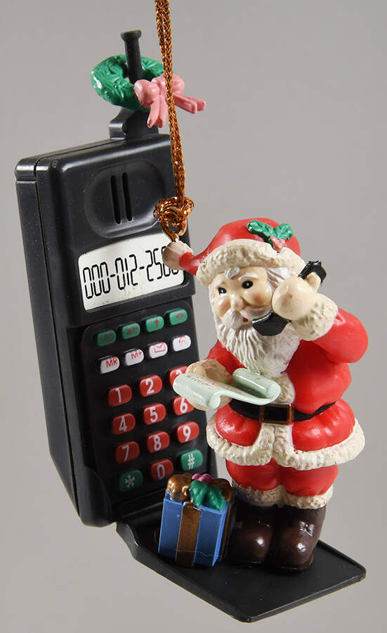 Christmas Ornaments Santa On A Cellphone - Boxed by Matrix-1
