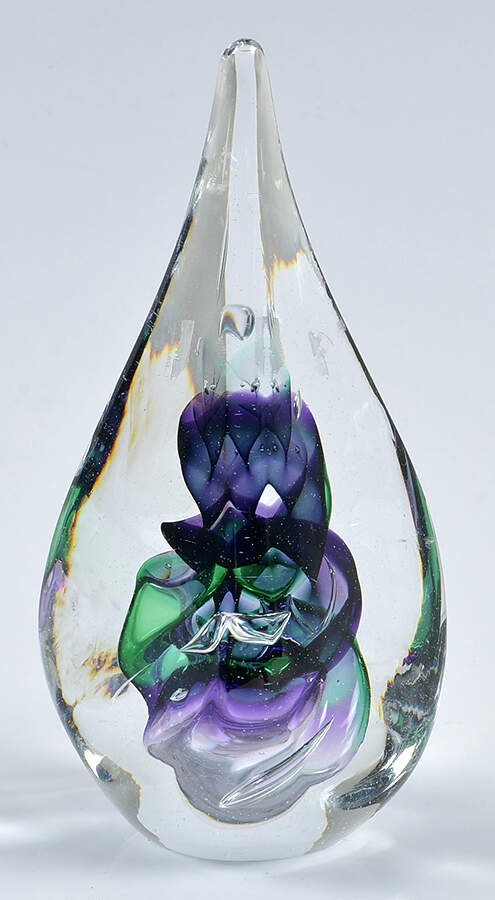 Art Glass Figurines & Paperweights Teardrop - Purple And Green - No Box by Marian Pyrcak-1