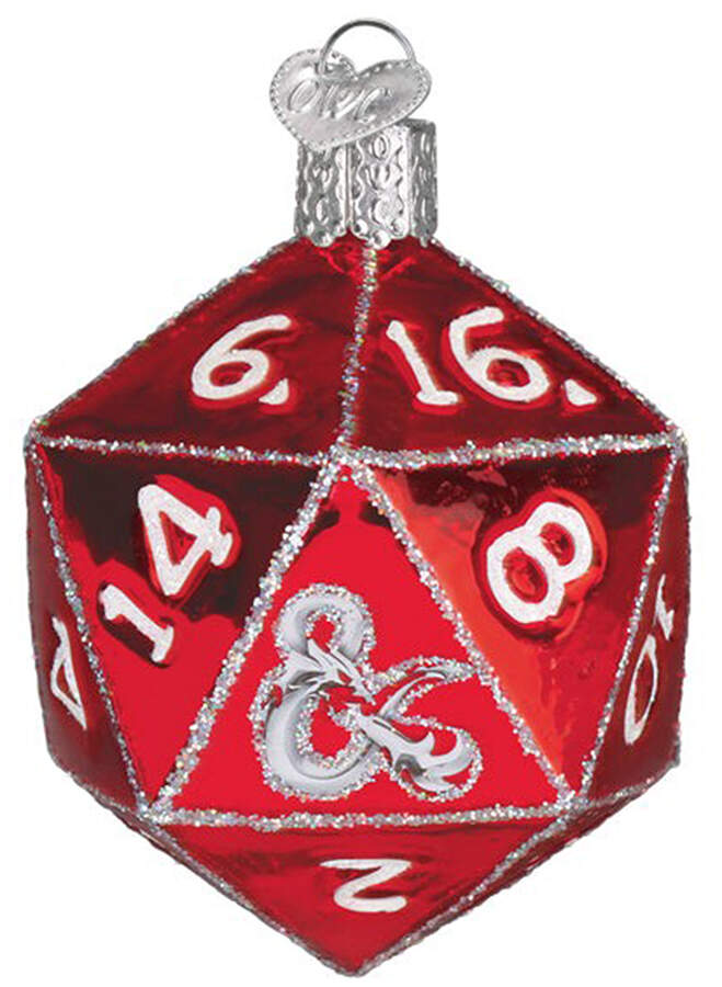 Dungeons & Dragons D20 Die - No Box by Old World Christmas (Newer)-1