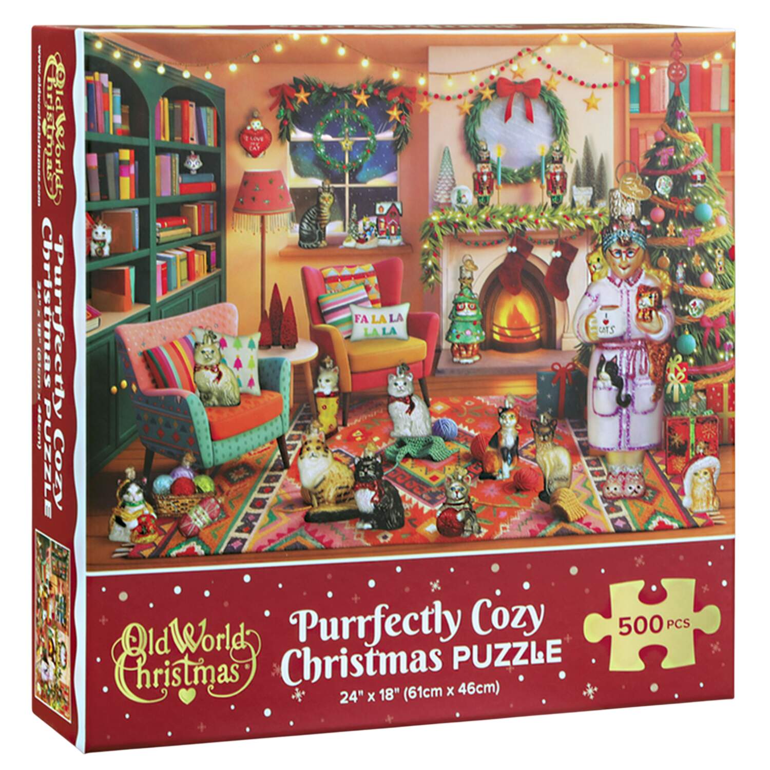 Ornament Jigsaw Puzzles Purrfectly Cozy Christmas - Boxed by Old World Christmas (Newer)-1
